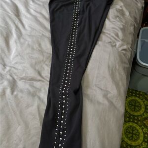 FYLO Black Leggings with Silver Stud Detailing